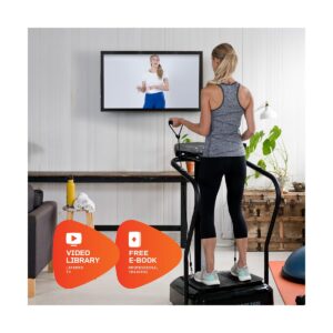 Lifepro Portable Home Body Weight Training Fitness Exercise Workout Rhythm Vibration Plate Platform Equipment Machine Set w/ Resistance Bands