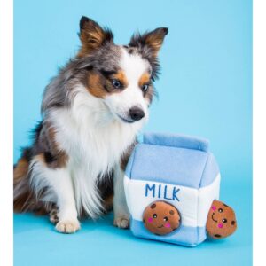 ZippyPaws Burrow Milk and Cookies Dog Toy - M