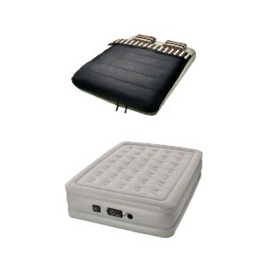 Insta-Bed Raised 19 Inch Queen Air Mattress w/ Built In Pump & Camping Bedding