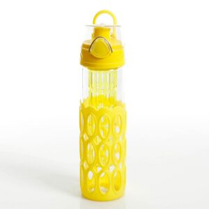 Gibson Home Rainbow Cool 4 Pack 20 Ounce Single Wall Glass Hydration Bottle Set