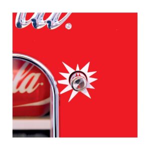 Koolatron CVF18 Coca-Cola Official Design Push Button Vending Machine Mini Fridge Holds 10 Cans