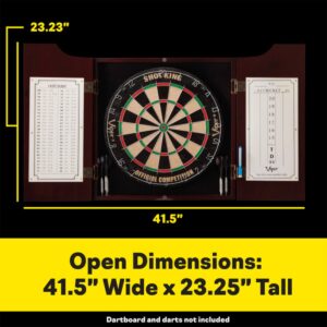 Viper Mahogany Finish Hudson Sisal Bristle Steel Tip Dartboard Game Cabinet