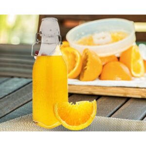 6 Swing Top Glass Bottles w/ Cleaning Brush For Kombucha Beer Brewing Clear 8 oz