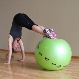 Prism Fitness 75cm Smart Self-Guided Stability Exercise Medicine Ball for Yoga, Pilates, and Office Ball Chair, Blue