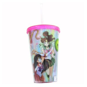 Just Funky Sailor Moon Cast Holographic Foil 16oz Carnival Cup w/ Straw & Lid