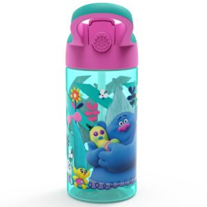 Trolls 17.5oz Plastic Water Bottle Blue/Pink - Zak Designs