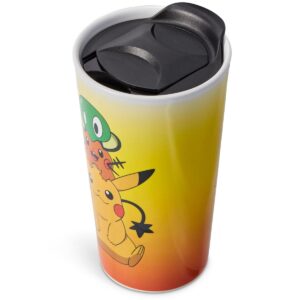 Just Funky Pokémon XY Series Travel Mug | Pikachu, Dedenne, & Squishy | Holds 16 Ounces