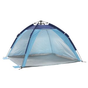 SlumberTrek 3049332VMI Mersa Universal Outdoor Compact Pop Up Auto Ezee Beach Sun Shelter Tent, Blue