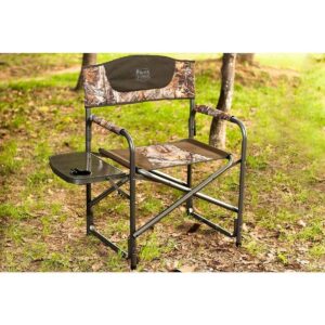 Timber Ridge Indoor Outdoor Portable Lightweight Aluminum Frame Folding Camping Directors Chair with Side Table and Cup Holder