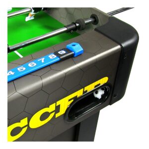 Sunnydaze Indoor Classic Style Foosball Soccer Game Table with Manual Scorers - 48" - Black and Yellow