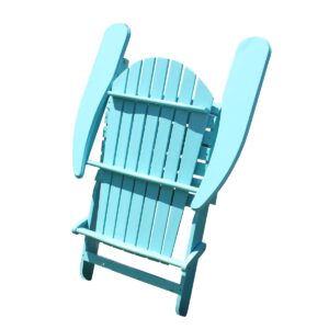 Northbeam Outdoor Lawn Garden Portable Foldable Wooden Adirondack Accent Chair, Deck, Porch, Pool and Patio Seating with 250 Pound Capacity, Teal