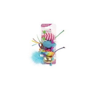 SmartyKat Skitter Mice Pride Plush Catnip Cat Toy - 4pk