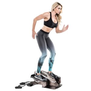 Marcy NS-1009 Bionic Body Compact Elliptical Trainer with Resistance Tubes for Home Gym or Under Office Desk Strength Training