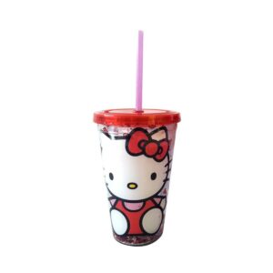 Hello Kitty 14oz Plastic Snow Globe Tumbler - Silver Buffalo