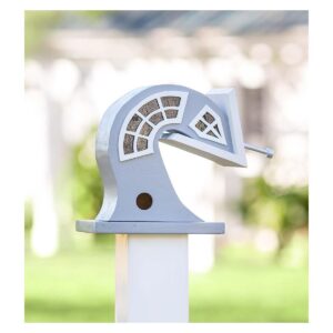 Wind & Weather Handcrafted Made in USA Gray Swaying Surrealist Wooden Birdhouse