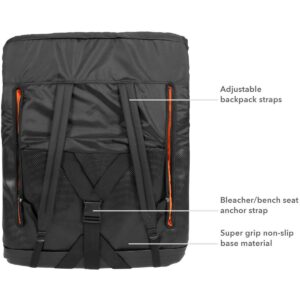 Driftsun Extra Wide Padded Folding Portable 6 Position Reclining Cushioned Stadium Seat Chair with Beverage Cup Holder and Backpack Carry Straps, Red