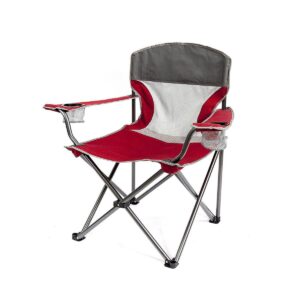 Mac Sports Heavy Duty Big Comfort Quad XL Folding Outdoor Camping Chair, Red