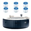 Intex 28409E PureSpa 6 Person Home Inflatable Portable Heated Round Hot Tub 85" x 28" with Bubble Jets, Heat Pump and 6 Type S1 Filter Cartridges