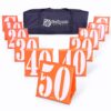 GoSports Football 12.5 Inch Field Anchorless Weather Resistant Weighted Self Standing Yard Line Number Markers, Set of 11, Orange