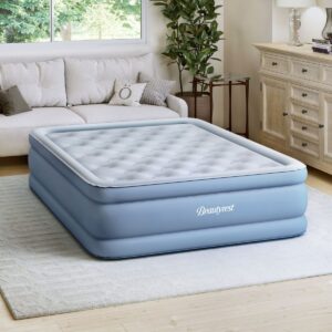 Simmons Beautyrest MM09517QN 15 Inch Posture Lux Portable Queen Size Inflatable Bed Air Mattress with Adjustable Firmness, Express Pump, and Adapter