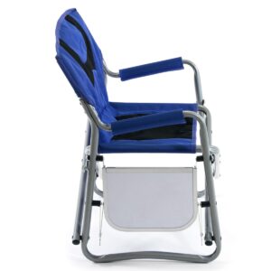 SlumberTrek 3053278VMI Junior Outdoor Portable Kids Director Chair with Side Folding Table for Camping, Beach, and Sporting Events, Blue