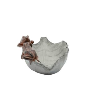13" Resin Bird Feeder with Frogs Gray - Sagebrook Home