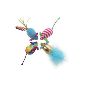 SmartyKat Skitter Mice Pride Plush Catnip Cat Toy - 4pk