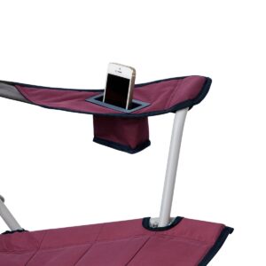 Core Heavy Duty Portable Outdoor Summer Lawn Camping Tension Folding Chair with Carrying Storage Bag, Wine