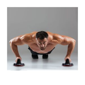 Holahatha Portable Compact Non Slip Soft Grip Home Exercise Fitness Strength Building Steel Workout Rotating Push Up Wide Handle Bars