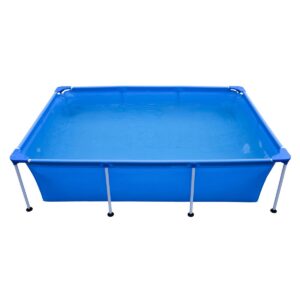 JLeisure Avenli 17818 Outdoor Backyard 8.5 x 6 x 2 Feet Above Ground Rectangular Steel Frame Pool with Repair Kit for Kids and Adults, Blue
