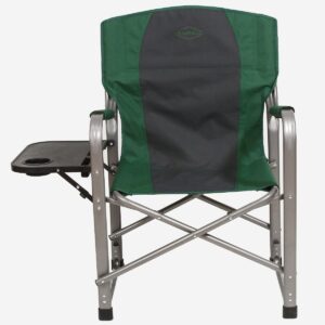 Kamp-Rite KAMP CC103 Director's Chair Outdoor Furniture Camping Folding Sports Chair with Side Table and Cup Holder, Green/Gray