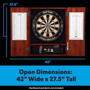 Viper Metropolitan Cinnamon Finish Sisal Bristle Steel Tip Dartboard Cabinet