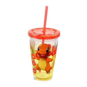Just Funky Pokemon Charmander 18oz Carnival Cup w/ Floating Confetti Pokeballs