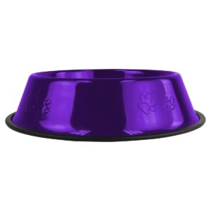 Platinum Pets Embossed Non-Tip Cat/Dog Bowl - Electric Purple - 3.5 Cup