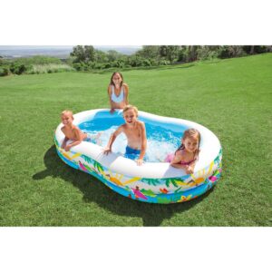Intex 8.5’x5.25’x18” Seaside Paradise Inflatable Kiddie Pool & Electric Air Pump
