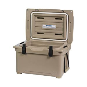 Engel 25 High Performance 5.28 Gallon 24 Can Roto Molded Ice Chest Cooler, Tan