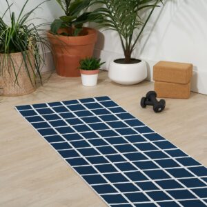 AveniexGrid Pattern Navyx (6mm) 24" x 70" xYoga Mat - Society6