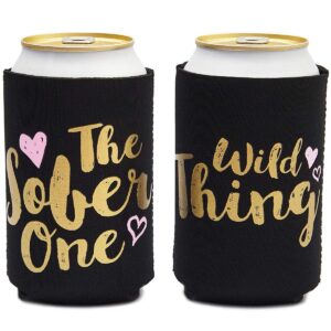 Blue Panda 12-Pack Bachelorette Party Can Cooler Sleeves, 12 Assorted Designs Insulated Beer Koozies Neoprene Holder Party Supplies