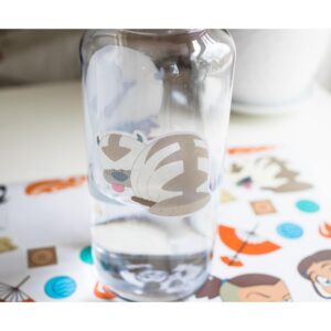 Silver Buffalo Avatar Chibi Aang & Appa Twist Spout Water Bottle And Sticker Set | 32 Ounces