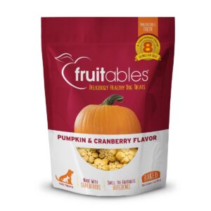 Fruitables Baked Pumpkin and Cranberry Flavor Healthy Low Calorie Dog Treats - 7oz