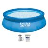 Intex 28131EH 12ft x 30in Easy Set Above Ground Inflatable Kid Swimming Pool with 530 GPH Filter Pump and 3 Inch Chlorine Tabs, 50 lbs