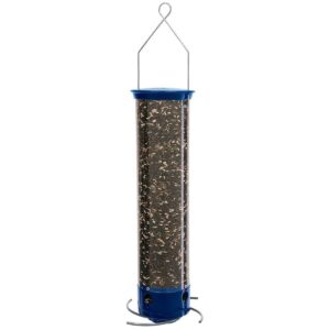 Droll Yankees Yankee Whipper Collapsing Curved Perch Squirrel Proof Bird Feeder - Blue - 21"