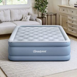 Simmons Beautyrest MM09517QN 15 Inch Posture Lux Portable Queen Size Inflatable Bed Air Mattress with Adjustable Firmness, Express Pump, and Adapter