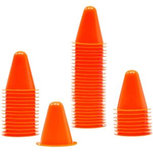 Juvale 50 Pack 3 Inch Indoor Outdoor Mini Agility Field Soccer Sports Training Cones for Kids, Orange