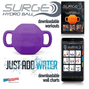 Surge Balance Endurance Inertia Training Hydro Ball 25 Pro, Purple, 25 Lbs