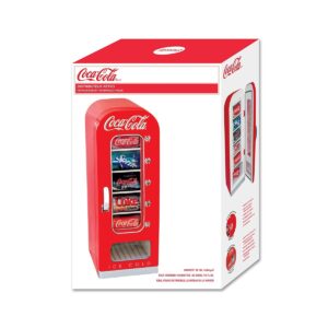 Koolatron CVF18 Coca-Cola Official Design Push Button Vending Machine Mini Fridge Holds 10 Cans