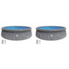 JLeisure Avenli 12044US 15 Foot x 33 Inch 2 to 3 Person Capacity Above Ground Inflatable Outdoor Backyard Swimming Pool, Gray (2 Pack)