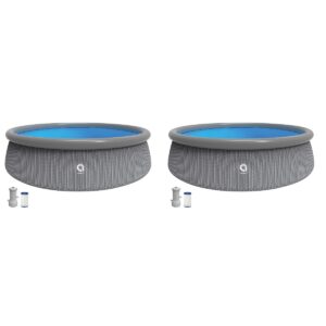 JLeisure Avenli 12044US 15 Foot x 33 Inch 2 to 3 Person Capacity Above Ground Inflatable Outdoor Backyard Swimming Pool, Gray (2 Pack)