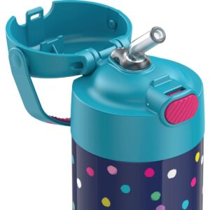 Thermos 12oz FUNtainer Water Bottle with Bail Handle - Polka Dot Blue
