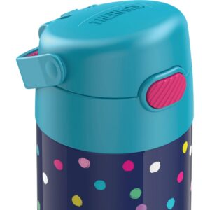 Thermos 12oz FUNtainer Water Bottle with Bail Handle - Polka Dot Blue